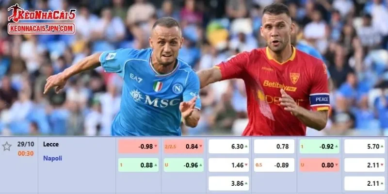 Soi kèo chi tiết nhất cho trận đấu giữa Lecce vs Napoli