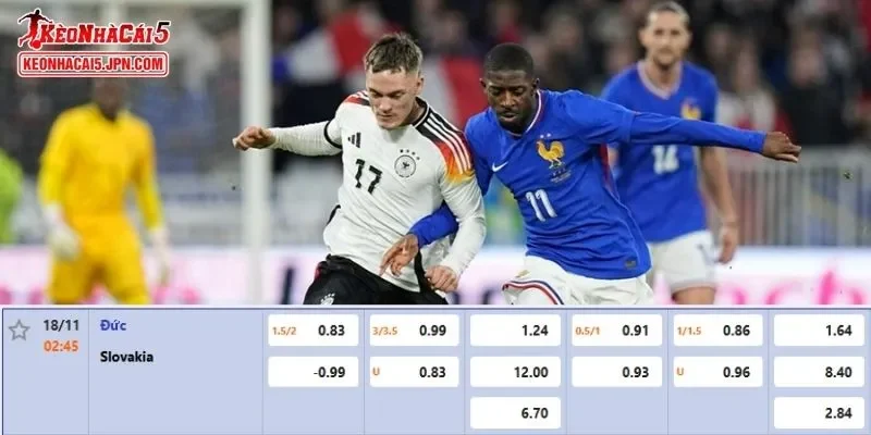 Phân tích kèo đầy đủ nhất cho trận đấu giữa Đức vs Slovakia