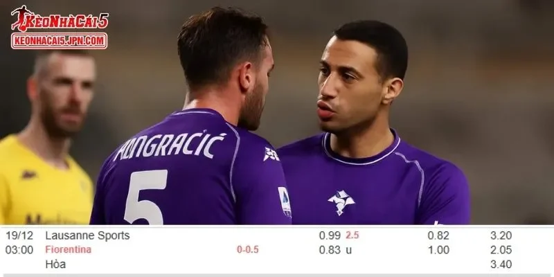 Chi tiết nhất về tỷ lệ kèo trong trận đấu Lausanne Vs Fiorentina
