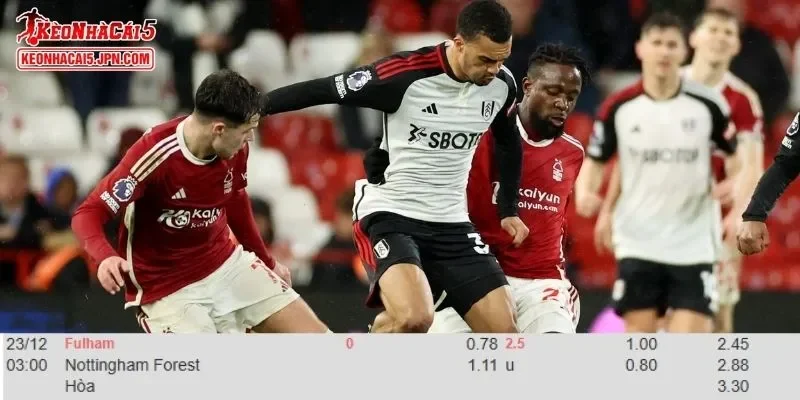 Dự đoán kèo chuẩn xác nhất cho trận đấu Fulham vs Nottingham Forest