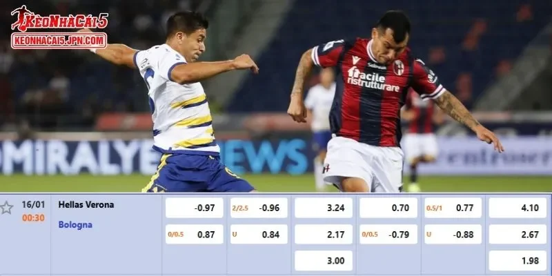 Tỷ lệ kèo chi tiết của của trận Hellas Verona vs Bologna 