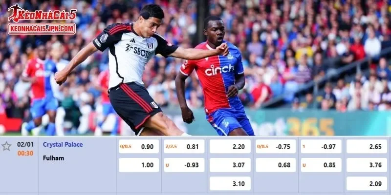 Tỷ lệ kèo chi tiết nhất cho trận đấu giữa Crystal Palace vs Fulham