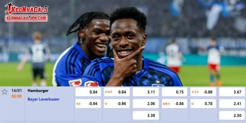 Tỷ lệ kèo đầy đủ nhất cho trận Hamburger SV vs Leverkusen