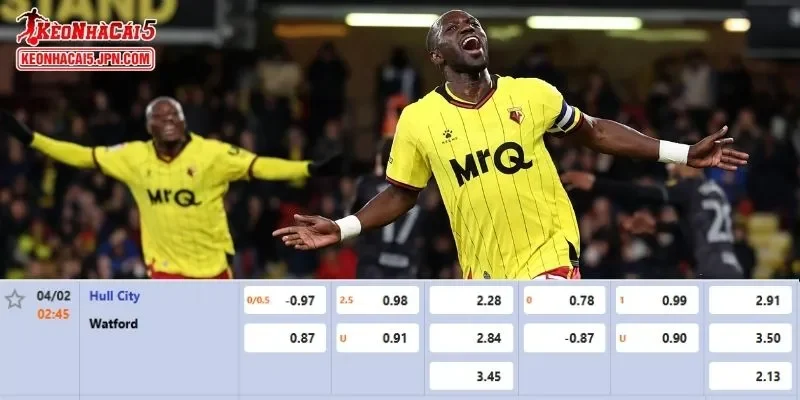 Tỷ lệ kèo chi tiết của trận Hull City vs Watford 