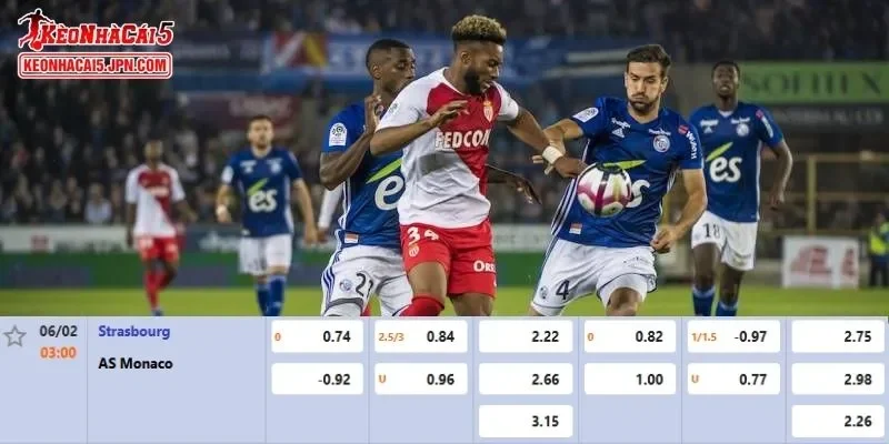 Tỷ lệ kèo chi tiết của của trận Strasbourg vs Monaco