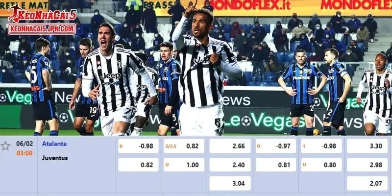 Tỷ lệ kèo chi tiết nhất cho trận đấu giữa Atalanta vs Juventus