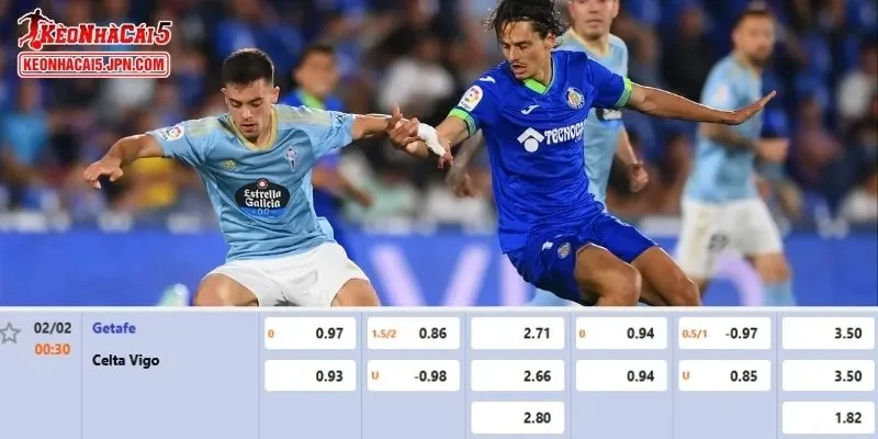 Tỷ lệ kèo chi tiết nhất cho trận đấu giữa Getafe vs Celta Vigo 