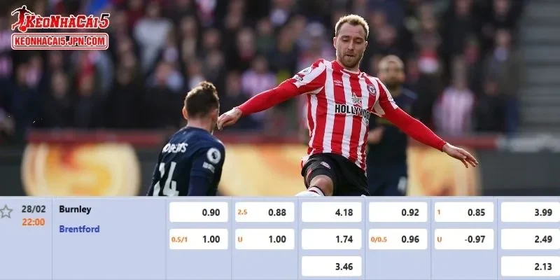 Tỷ lệ kèo chi tiết nhất cho trận đấu giữa Burnley vs Brentford